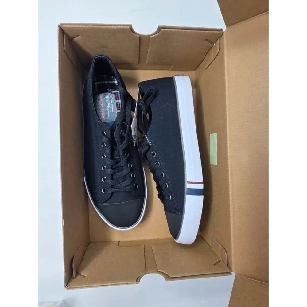 Ben Sherman Dorset Lo Canvas Sneakers Black on Black Low Top Men's Size Variety